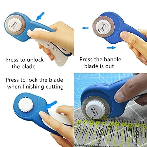 Headley Tools 45mm Rotary Cutter with 5pcs Extra Blades | Ergonomic Fabric & Craft Cutter thumbnail 3