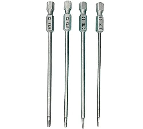 HOPLEX Hex Bit Set 1.5mm 2.0mm 2.5mm 3.0mm | Heat-Treated Steel for Power Drills thumbnail 1