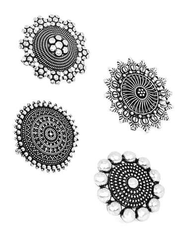 Yellow Chimes Women's Artistic Crafted Rings 3 PCS Combo (Oxidized Silver) | Statement Jewelry for Women thumbnail 1