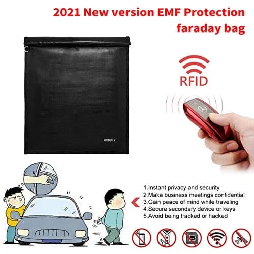 Hodufy Extra Large Faraday Bag 51x38cm (20x15 inches) | Blocks WiFi, Bluetooth, RFID, GPS Signals thumbnail 5