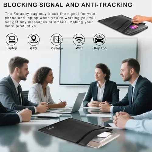 Hodufy Extra Large Faraday Bag 51x38cm (20x15 inches) | Blocks WiFi, Bluetooth, RFID, GPS Signals thumbnail 3