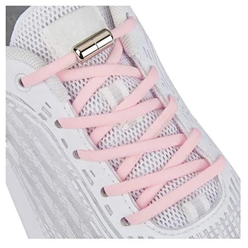 anan520 Elastic No Tie Shoelaces for Kids and Adults, Pink Flat Laces 119 cm (47 inch) | Easy Slip-On Sneakers thumbnail 1