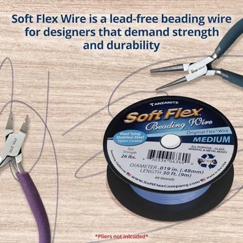 Soft Flex 49 Strand Beading Wire - Medium 0.19 Diameter - 30 Feet (0.58 m) Nylon Design Wire thumbnail 4