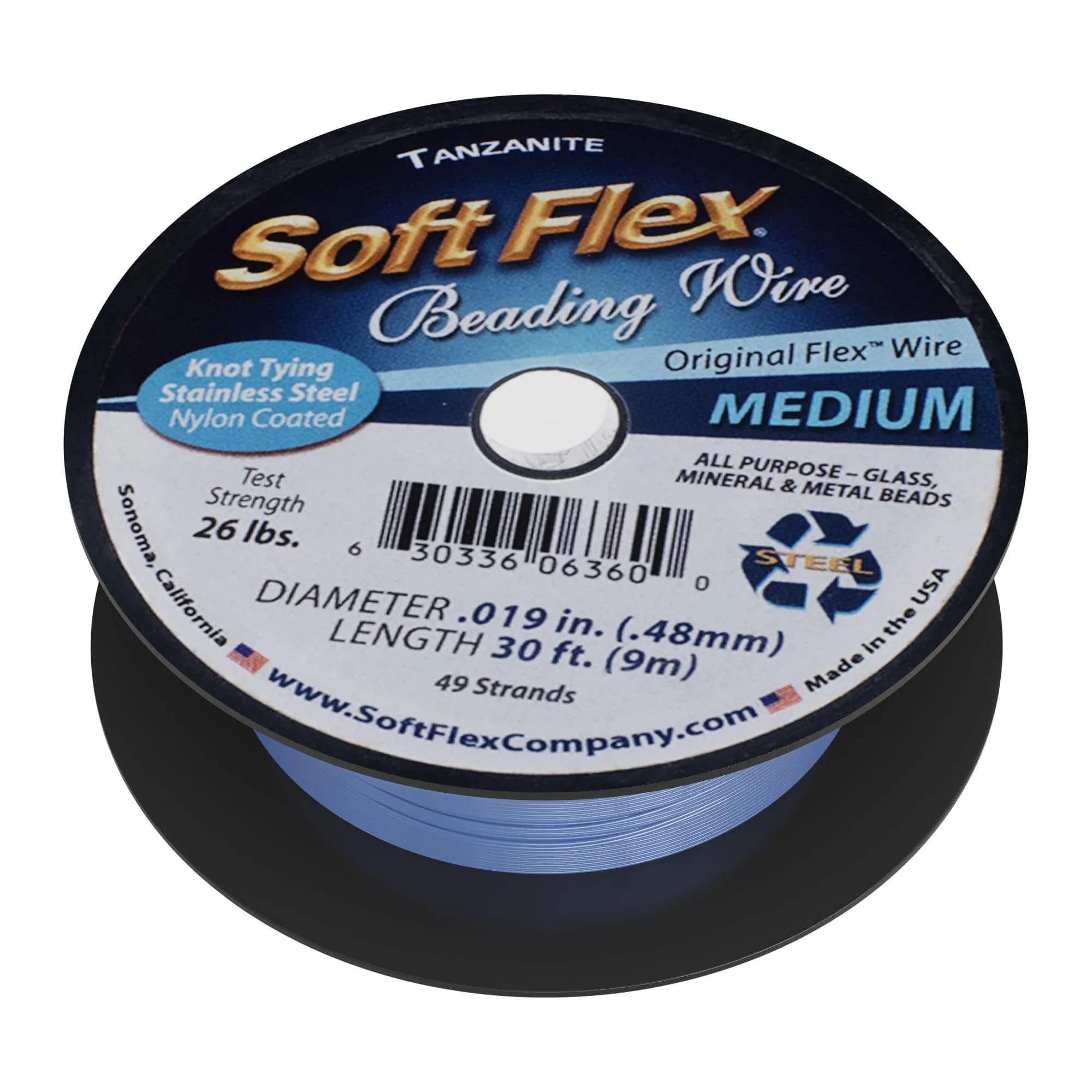 Soft Flex 49 Strand Beading Wire - Medium 0.19 Diameter - 30 Feet (0.58 m) Nylon Design Wire - main product image