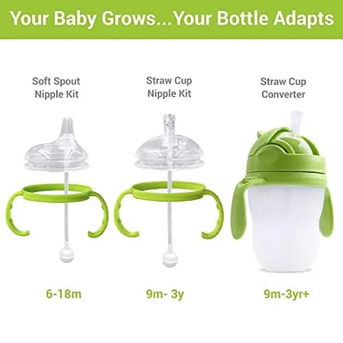 ANPEI Step 1 Transitional Weighted Straw and Handles Self-Feeding Kit Compatible with Comotomo Nipples | 6 Piece Set thumbnail 5