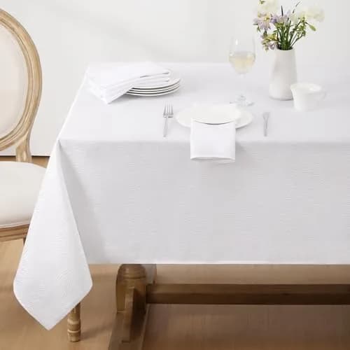 Softalker Jacquard Rectangle Tablecloth 52 x 70 Inch | Elegant Damask Design for Dining thumbnail 1