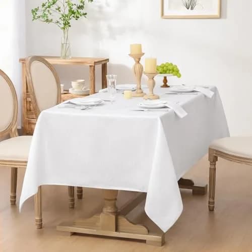 Softalker Jacquard Rectangle Tablecloth 60 x 84 Inch | Elegant Damask Design for Dining thumbnail 3