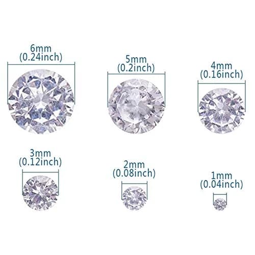 Jaydis Clear Cubic Zirconia Stones 60pcs (1-6mm) | Faceted Rhinestones for Jewelry Making thumbnail 2