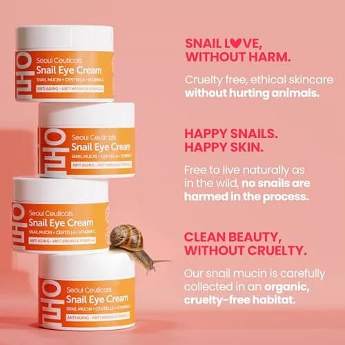 SeoulCeuticals Korean Snail Mucin Eye Cream 0.5 fl oz (14.7 ml) | 97.5% Snail Filtrate for Anti-Aging thumbnail 6