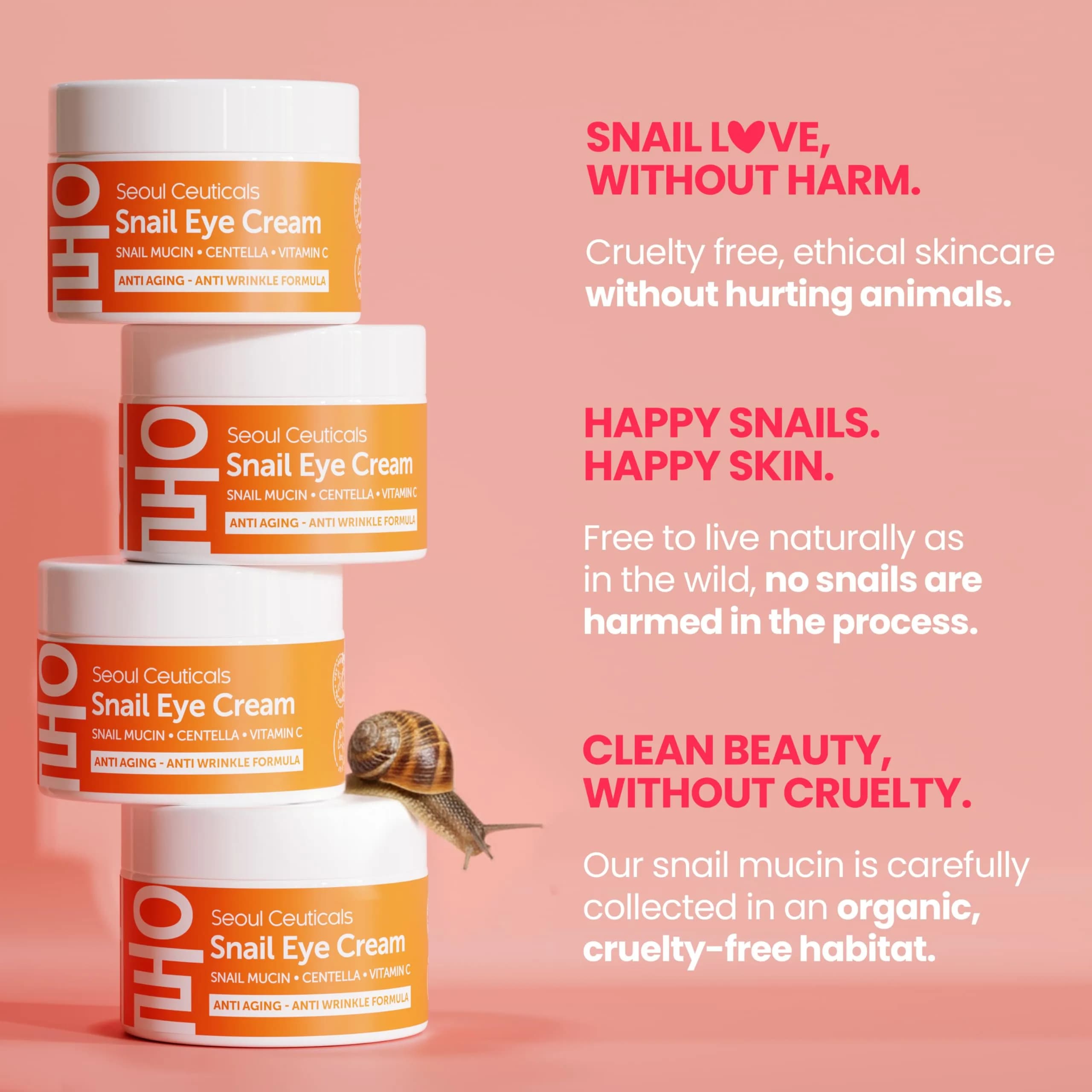 SeoulCeuticals Korean Snail Mucin Eye Cream 0.5 fl oz (14.7 ml) | 97.5% Snail Filtrate for Anti-Aging - view 6