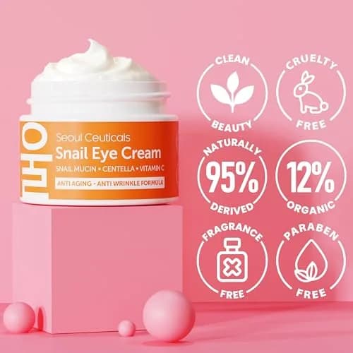 SeoulCeuticals Korean Snail Mucin Eye Cream 0.5 fl oz (14.7 ml) | 97.5% Snail Filtrate for Anti-Aging thumbnail 7