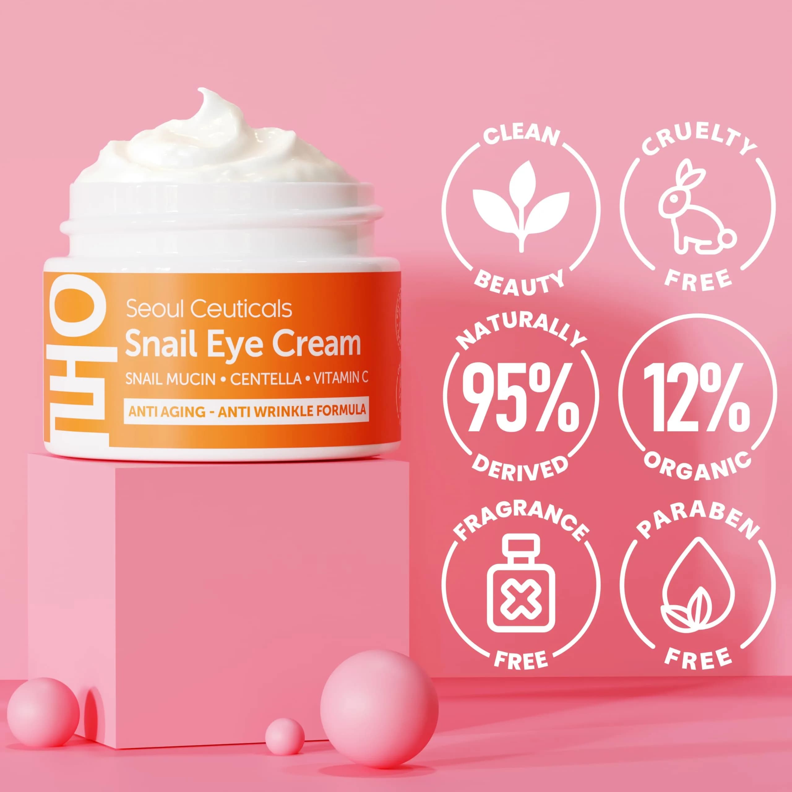 SeoulCeuticals Korean Snail Mucin Eye Cream 0.5 fl oz (14.7 ml) | 97.5% Snail Filtrate for Anti-Aging - view 7