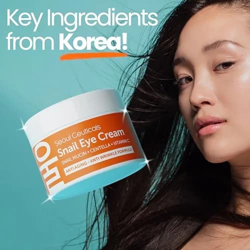 SeoulCeuticals Korean Snail Mucin Eye Cream 0.5 fl oz (14.7 ml) | 97.5% Snail Filtrate for Anti-Aging thumbnail 8