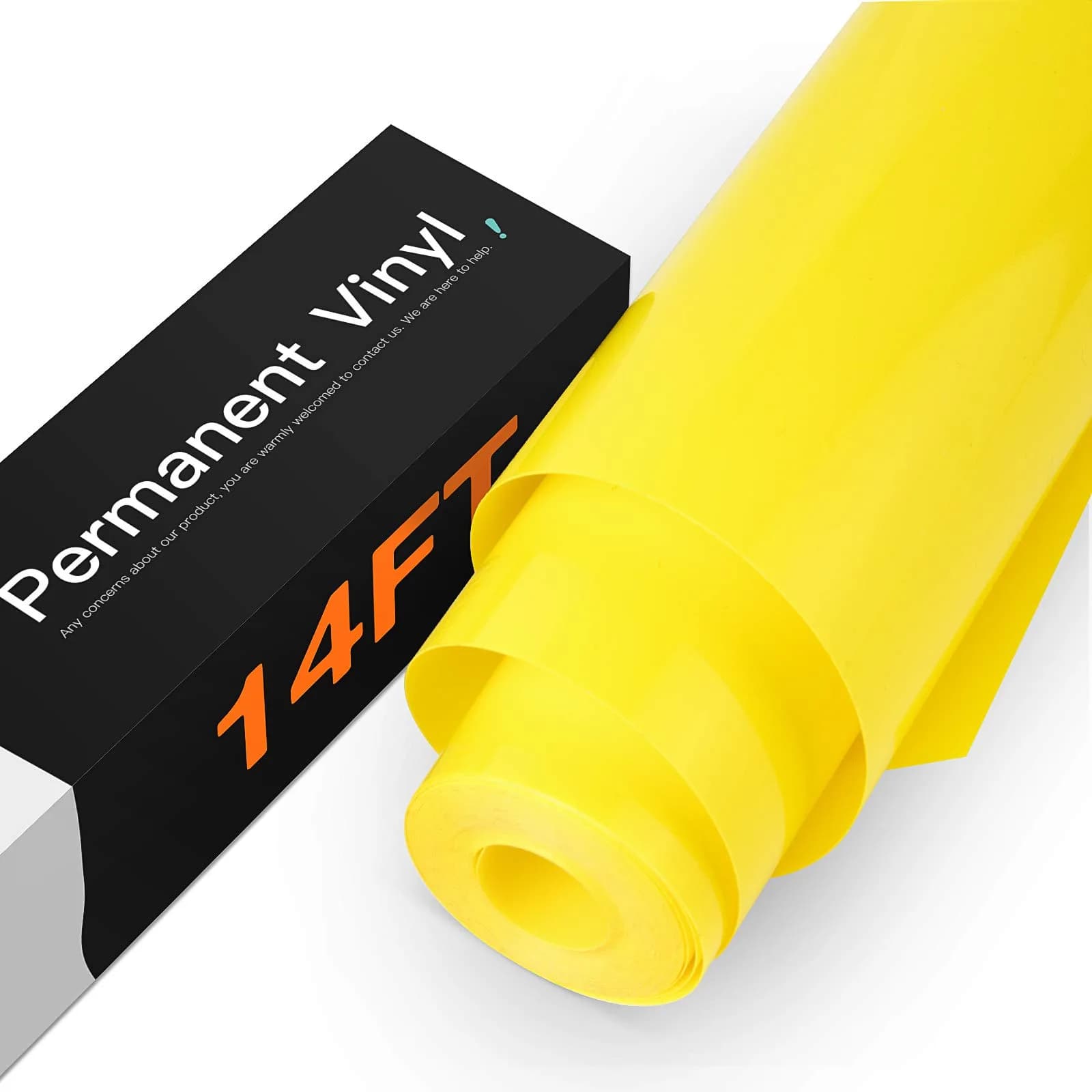 HTVRONT Holographic White Permanent Vinyl Roll 30cm x 3.05m (12" x 10FT) | Waterproof & Fade-Resistant for Crafts — Lemon Yellow / 12" x 14 FT