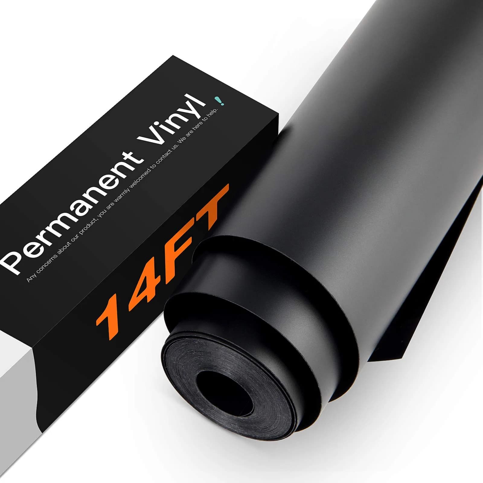 HTVRONT Matte Black Permanent Vinyl Roll 12in x 14ft (30.48cm x 4.27m) | Waterproof & Easy Cut for Crafts - main product image