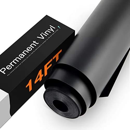 HTVRONT Matte Black Permanent Vinyl Roll 12in x 14ft (30.48cm x 4.27m) | Waterproof & Easy Cut for Crafts thumbnail 1