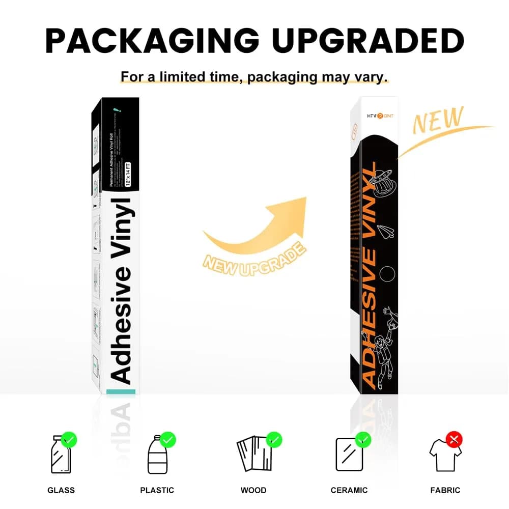 HTVRONT Matte Black Permanent Vinyl Roll 12in x 14ft (30.48cm x 4.27m) | Waterproof & Easy Cut for Crafts - view 4