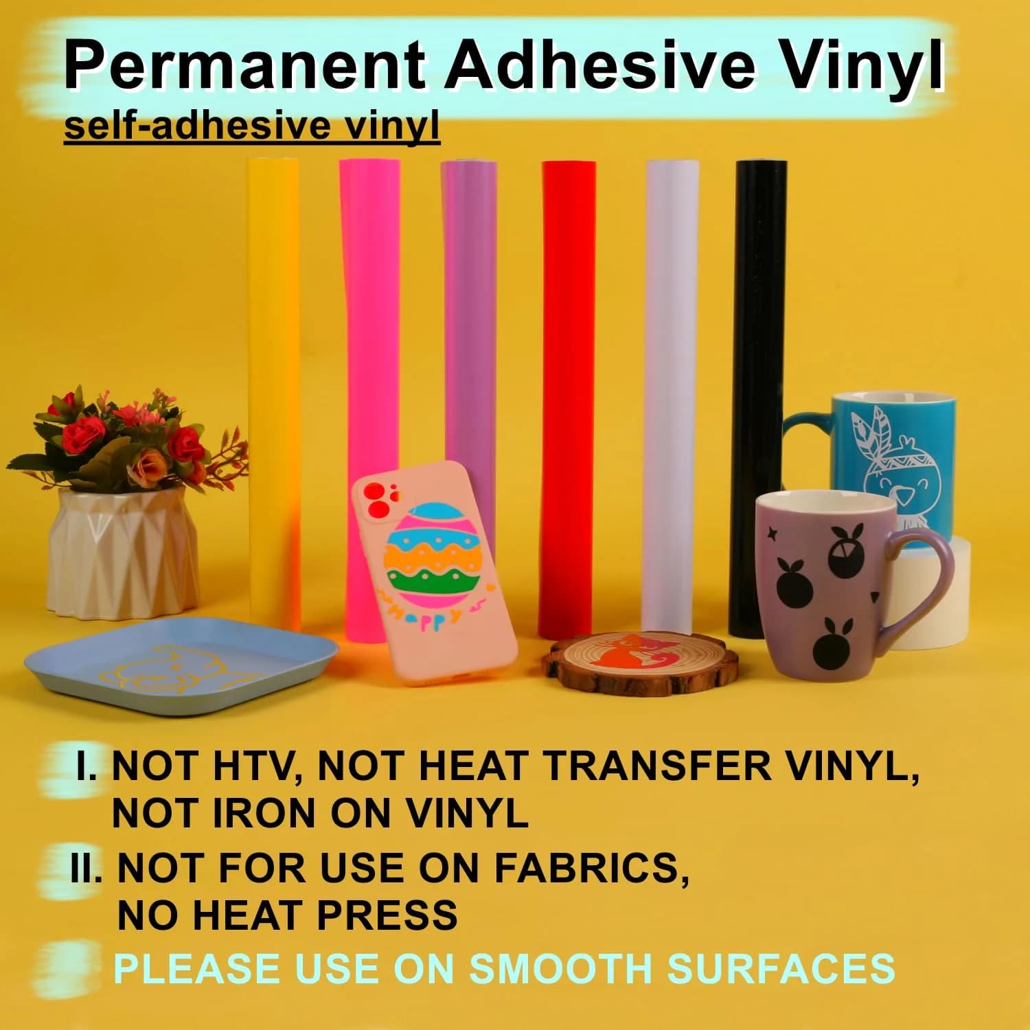 HTVRONT Glossy Turquoise Permanent Vinyl Roll 12in x 14ft | Waterproof & Easy Cut - view 2