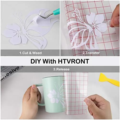 HTVRONT Glossy White Permanent Vinyl Roll 30cm x 4.2m (12" x 14FT) | Easy Cut & Weed for Crafts thumbnail 7