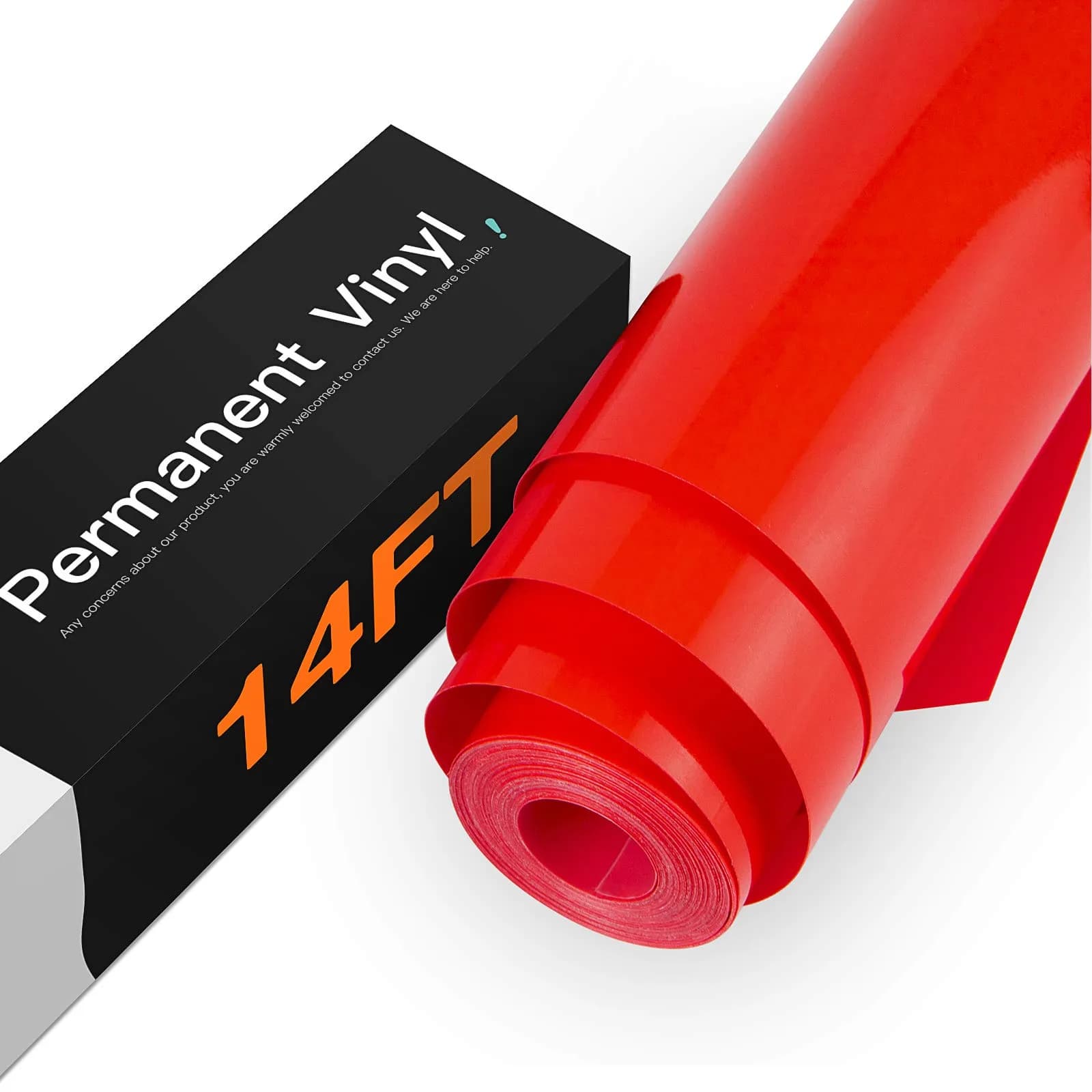 HTVRONT Glossy Red Permanent Vinyl Roll 3.65m (12in x 14FT) | Waterproof & Easy Cut for Crafts - main product image