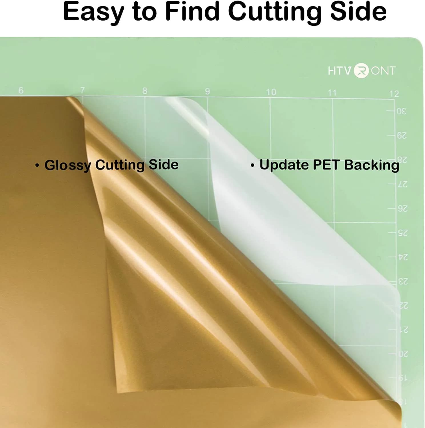 HTVRONT Glossy Gold Permanent Vinyl Roll 12" x 14FT (30.5cm x 4.27m) | Waterproof & Durable for Crafts - view 5