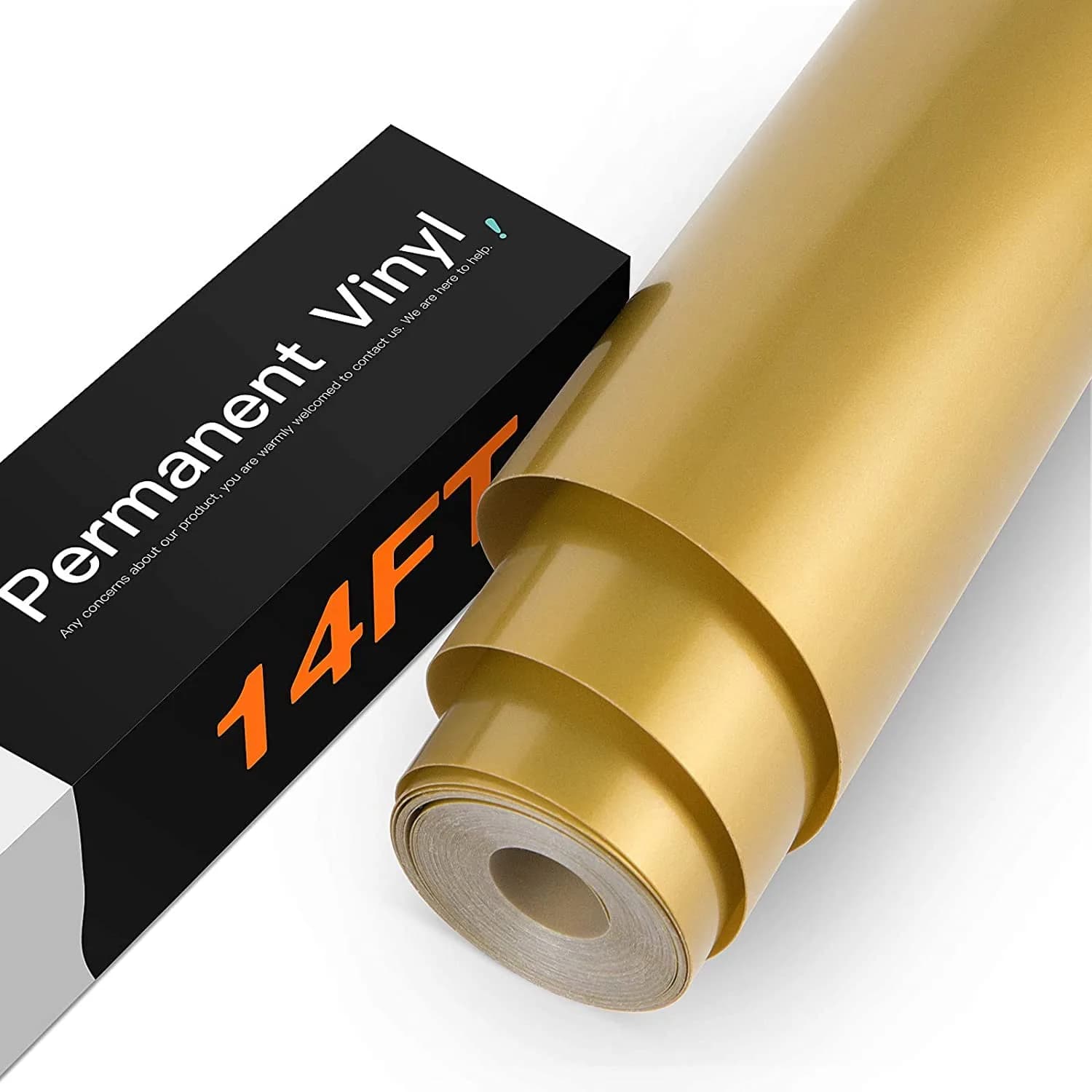 HTVRONT Glossy Gold Permanent Vinyl Roll 12" x 14FT (30.5cm x 4.27m) | Waterproof & Durable for Crafts - main product image