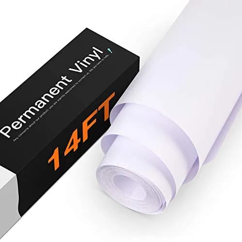 HTVRONT Matte White Permanent Vinyl Roll 3.65m (12" x 14FT) | Waterproof & Easy to Cut for Decals & Signs thumbnail 1