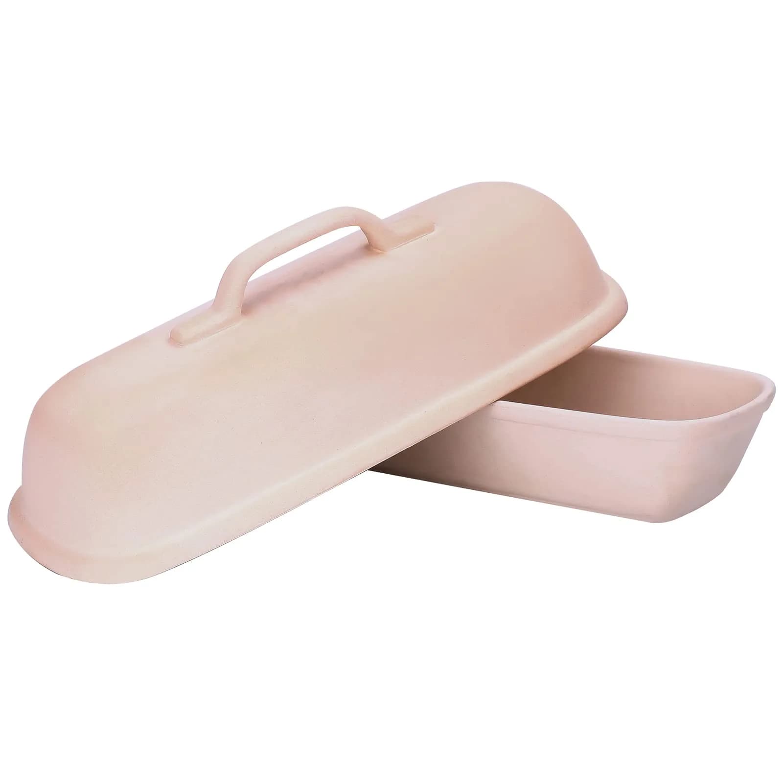 Goodview Household Superstone Covered Baker 15.3x5.9x7 in | Unglazed Stoneware for Artisan Bread — Bisque