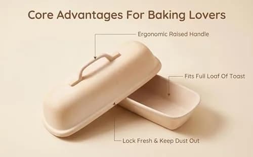 Goodview Household Superstone Covered Baker 15.3x5.9x7 in | Unglazed Stoneware for Artisan Bread thumbnail 5