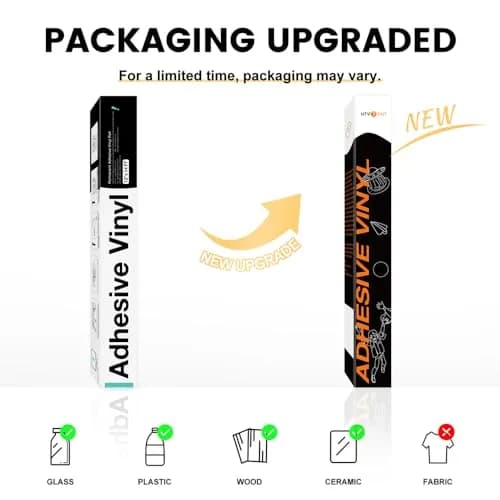 HTVRONT Glossy Black Permanent Vinyl Roll 30cm x 4.27m (12" x 14FT) | Waterproof & Easy Weed for Crafts thumbnail 4