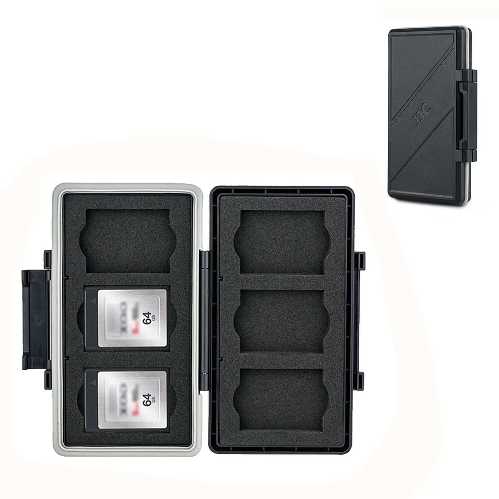 JJC Black 6-Slot XQD/CFexpress Type B Memory Card Case | Water-Resistant & Anti-Shock - main product image