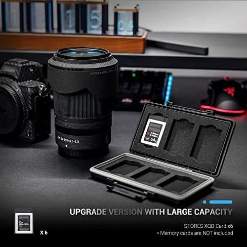 JJC XQD Cfexpress Type B Card Holder Water-Resistant 6 Card Storage | Durable, Shockproof Organizer for Nikon, Fuji, Panasonic, DJI thumbnail 2
