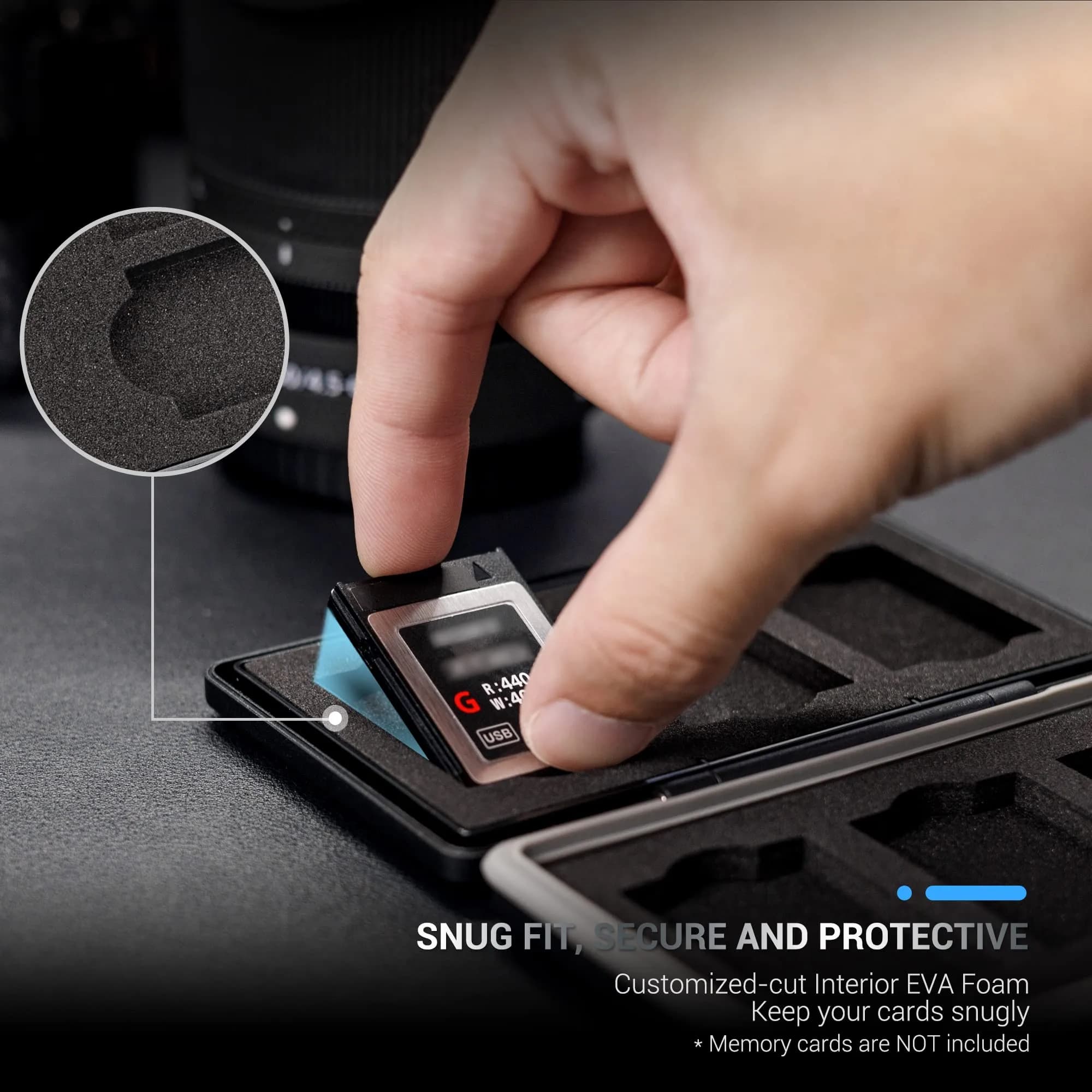 JJC Black 6-Slot XQD/CFexpress Type B Memory Card Case | Water-Resistant & Anti-Shock - view 3