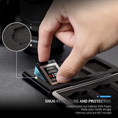 JJC XQD Cfexpress Type B Card Holder Water-Resistant 6 Card Storage | Durable, Shockproof Organizer for Nikon, Fuji, Panasonic, DJI thumbnail 3