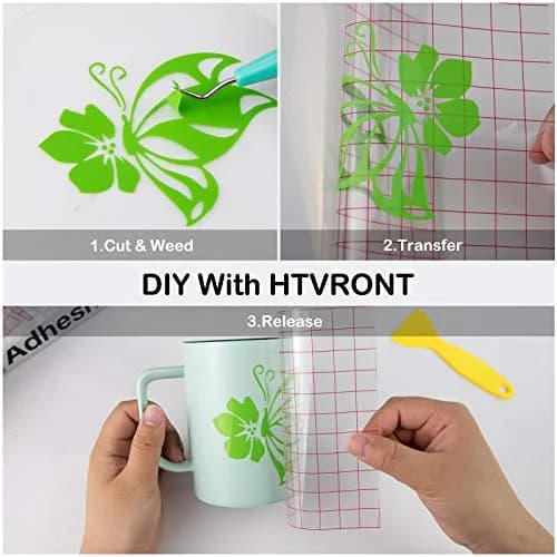 HTVRONT Glossy Apple Green Permanent Vinyl Roll 3.65m (12" x 14FT) | Waterproof & Easy Cut for Cricut thumbnail 7