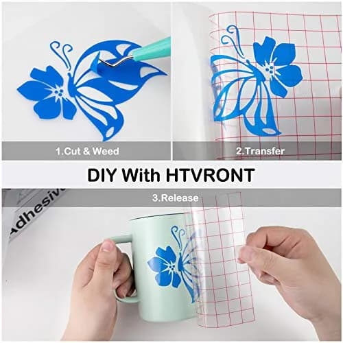 HTVRONT Glossy Blue Permanent Vinyl Roll 3.65m (12" x 14FT) | Waterproof & Easy Cut for Crafts thumbnail 7