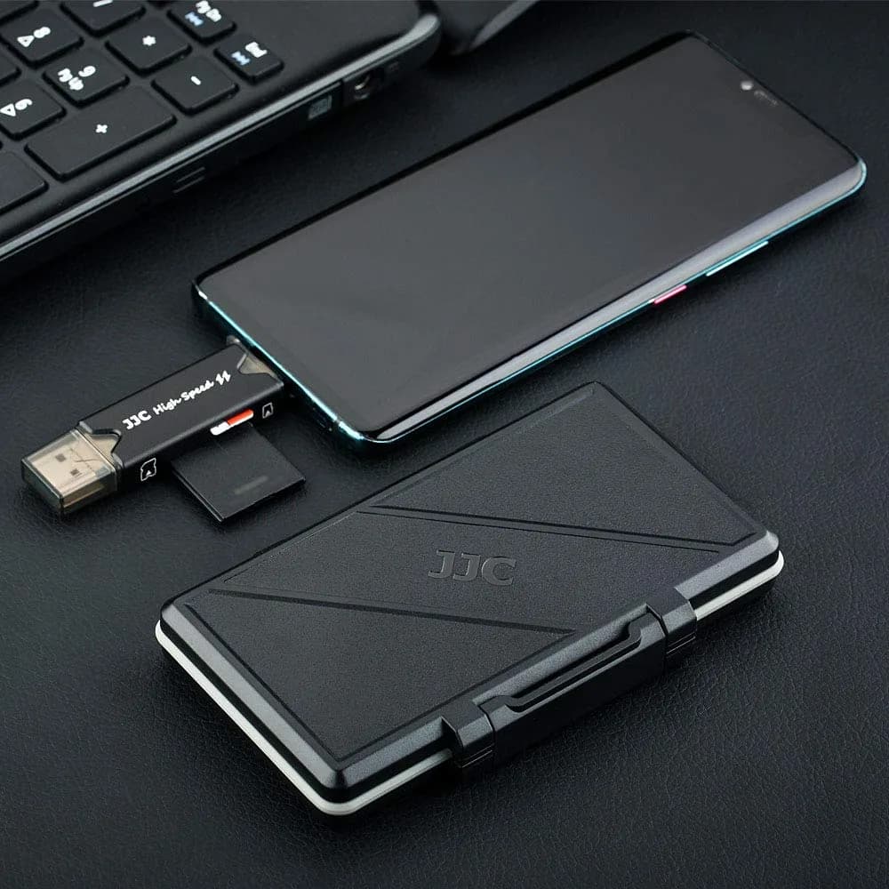 JJC 24-Slot Memory Card Case Holder with USB 3.0 Card Reader | Stores 16 Micro SD & 8 SD Cards - view 8