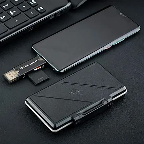 JJC 24-Slot Memory Card Case Holder with USB 3.0 Card Reader | Stores 16 Micro SD & 8 SD Cards thumbnail 8