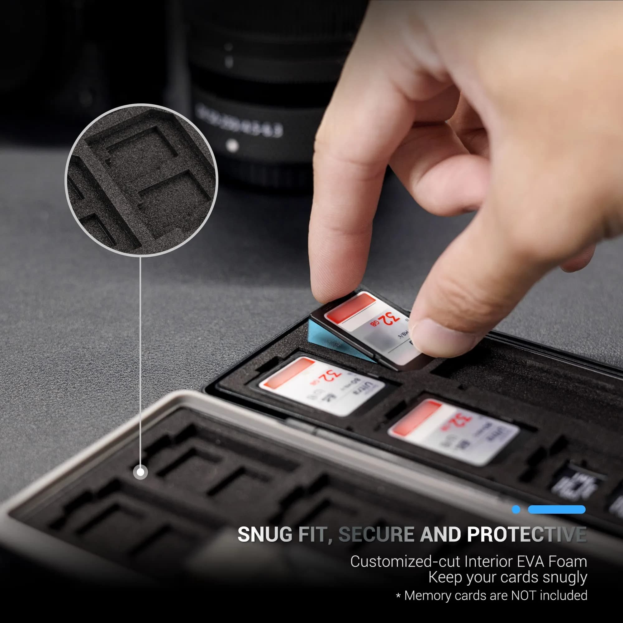 JJC 24-Slot Memory Card Case Holder with USB 3.0 Card Reader | Stores 16 Micro SD & 8 SD Cards - view 4