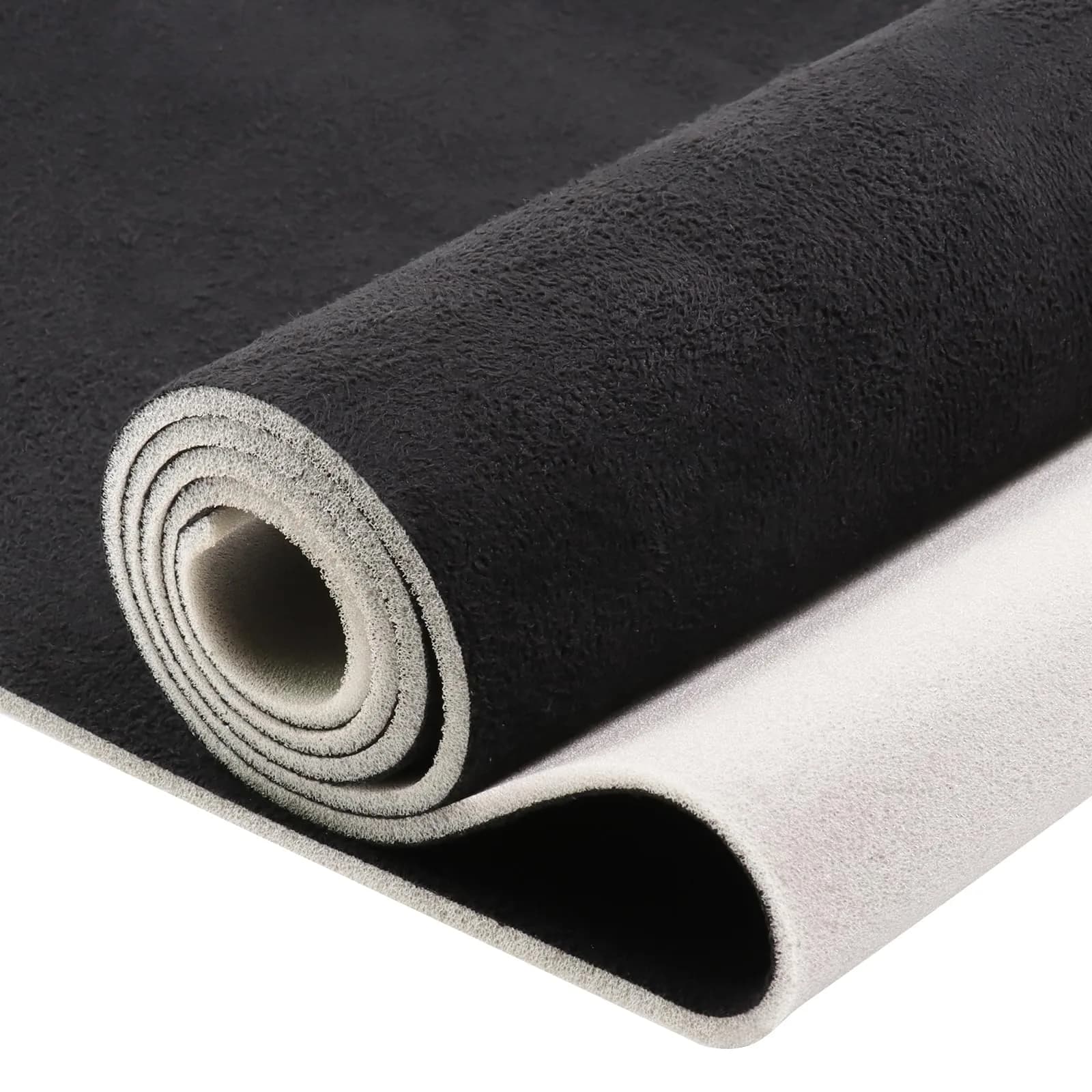 SBWLKJ Black Suede Headliner Fabric 60" Wide by 144" with Foam Backing | Automotive Interior Replacement — Black / 72"×60"