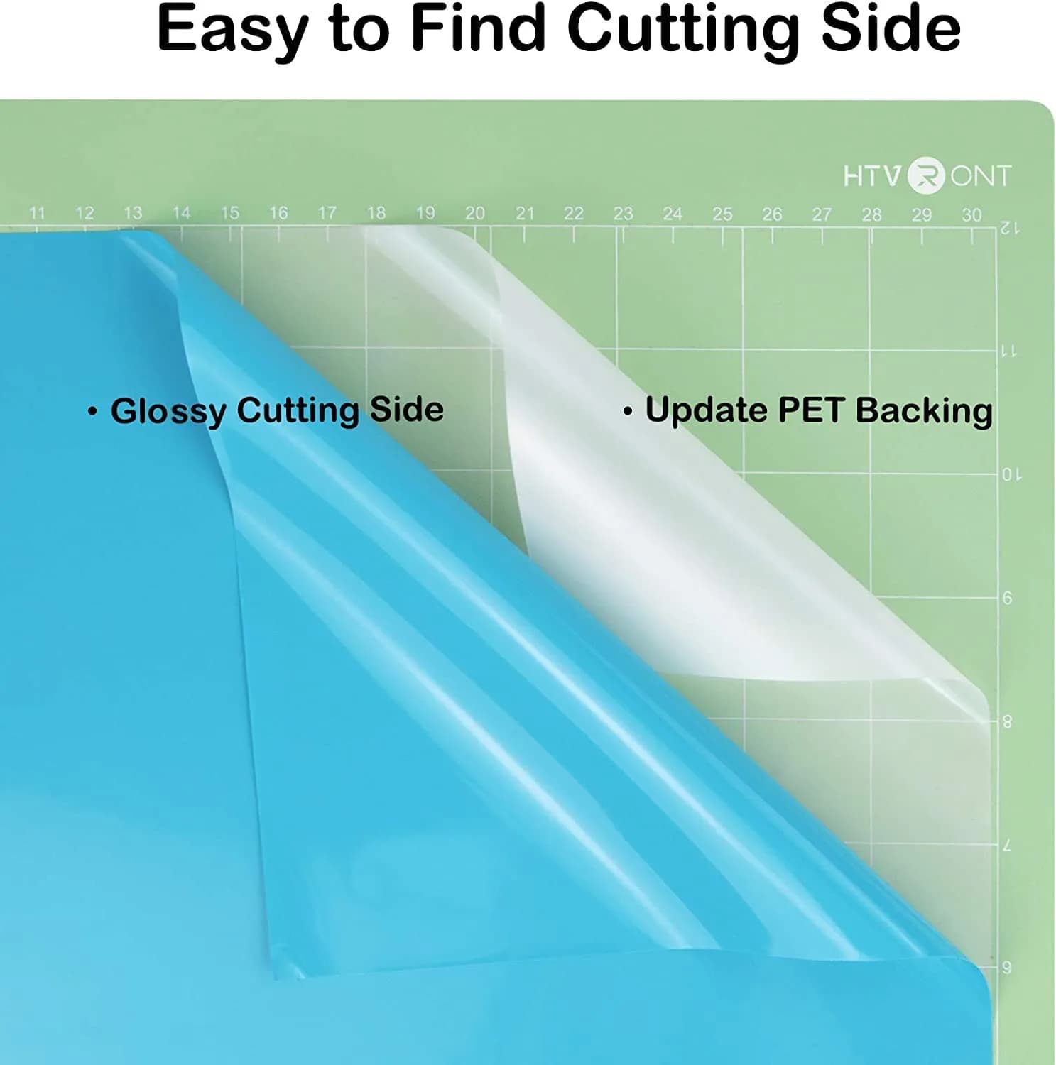 HTVRONT Glossy Light Blue Permanent Vinyl Roll 12in x 14ft (30.48cm x 4.27m) | Waterproof & Easy Cut for Crafts - view 4