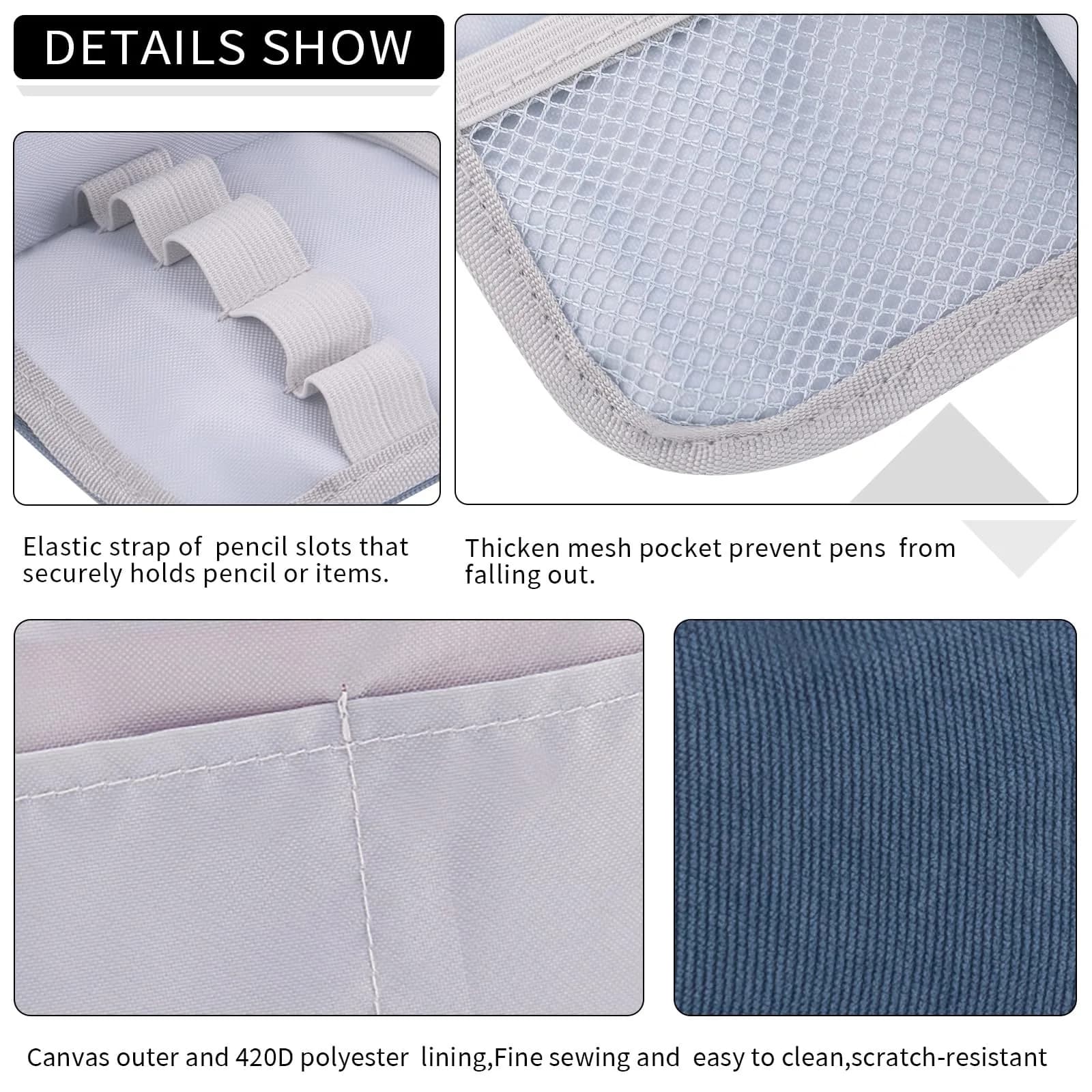 EASTHILL Big Capacity Pencil Case Blue | Durable Corduroy Organizer for Students & Professionals - view 5