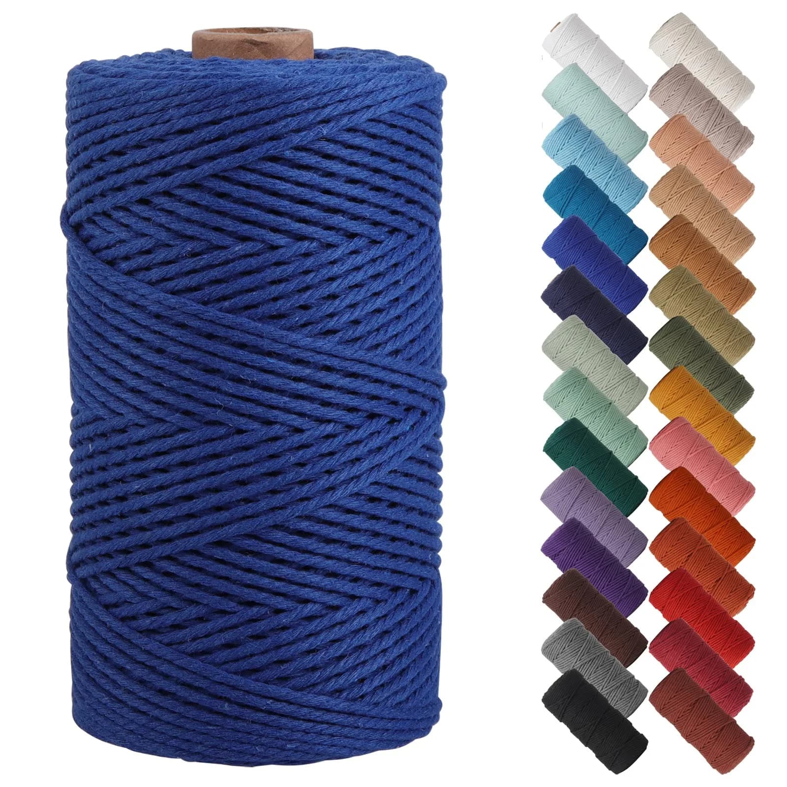 NOANTA Royal Blue Macrame Cord 2mm 220yds | Soft Cotton Rope for Crafts & Home Decor — Royal Blue