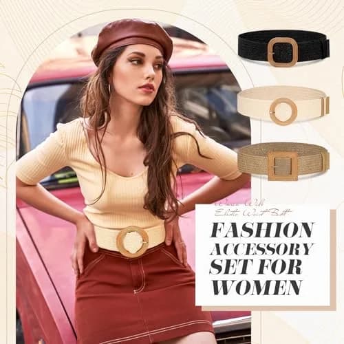 Syhood Woven Belt Dress, Fit Waist Size Below 31'' | Bohemian Style Adjustable Waist Belt thumbnail 3