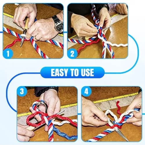 AGOOL Rope Splicing FID Stainless Steel Spike with Wooden Handle for Wire 1/8" 1/2" 1" | Durable Marine Hardware thumbnail 3
