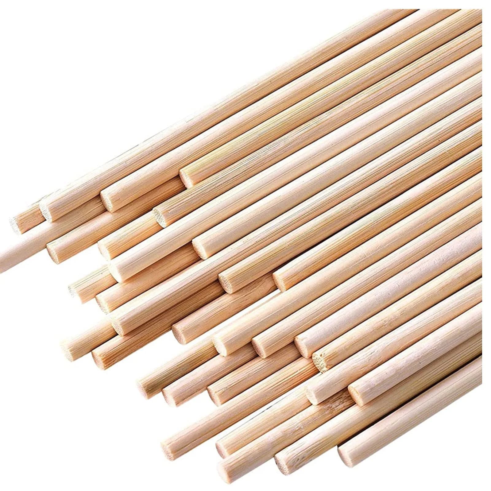 HOPELF 100PCS Bamboo Dowel Rods 1/4 x 12 Inch | Smooth, Sturdy Craft Wood for DIY Projects - main product image