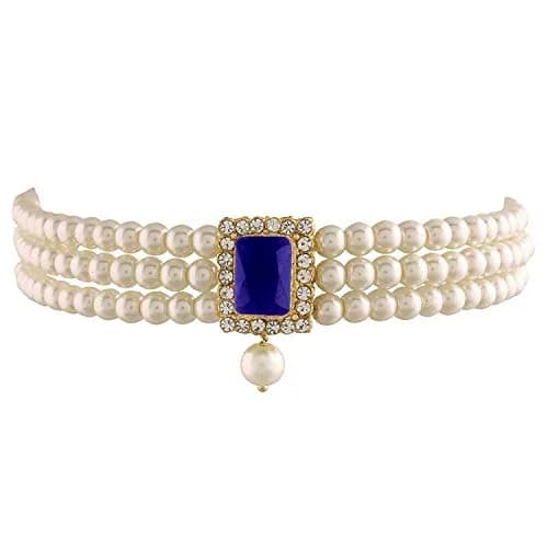 I Jewels Wedding Bollywood Pearl Pearl Choker Necklace & Earring Set for Women (Style 20) | Traditional & Modern Elegance thumbnail 5