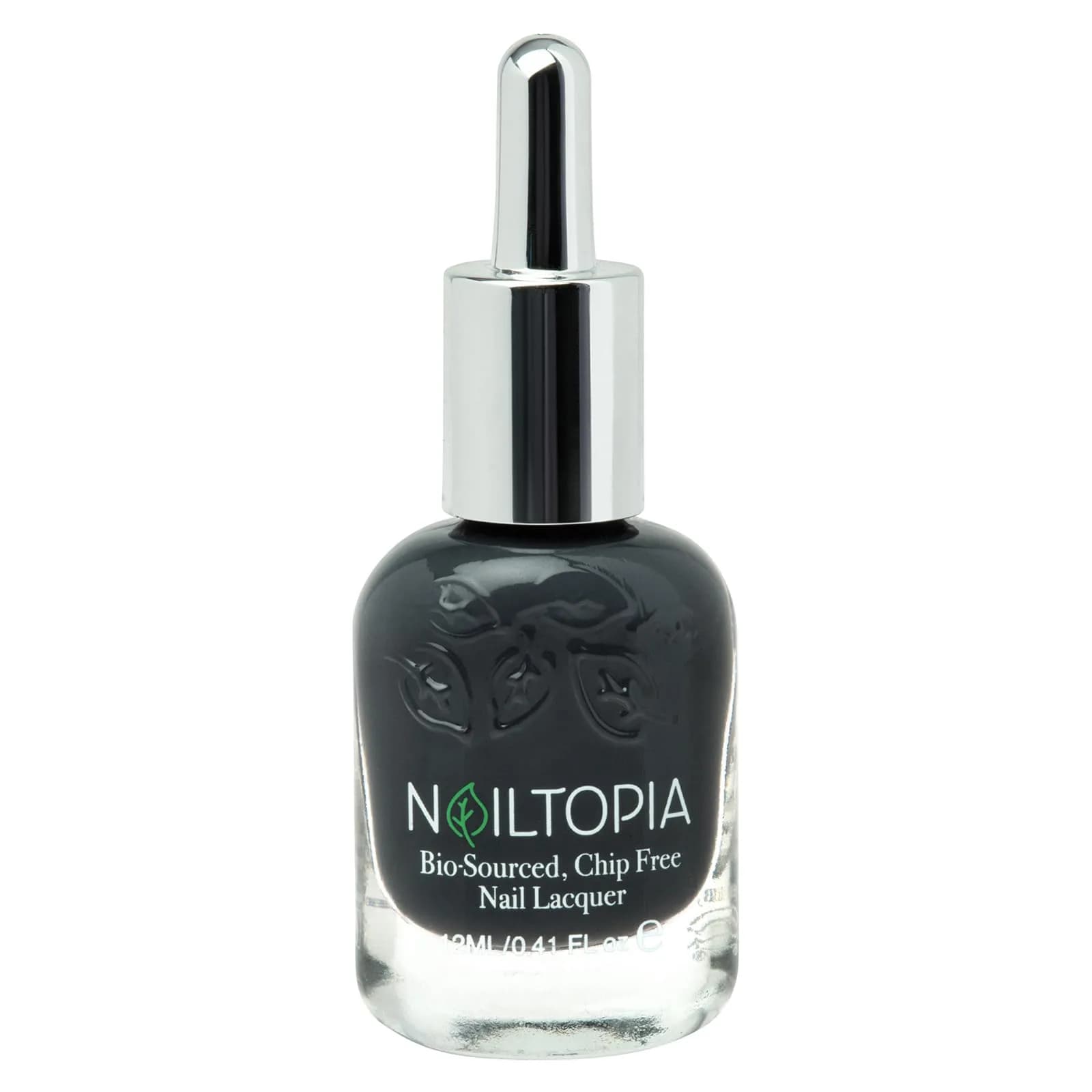 Nailtopia Plant-Based Chip Free Nail Lacquer Back to Basics Dark Grey 12ml (0.41 fl oz) | 85% Bio-Sourced, Non-Toxic, Vegan - main product image