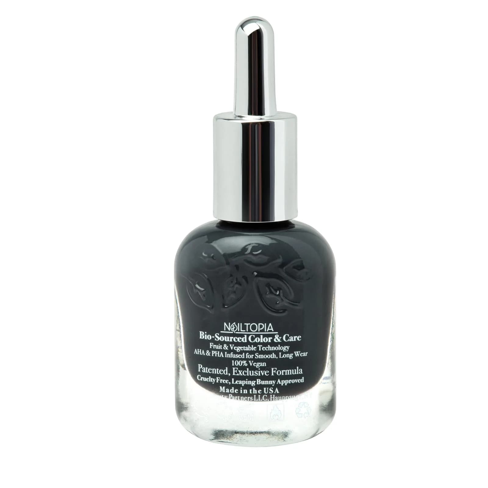 Nailtopia Plant-Based Chip Free Nail Lacquer Back to Basics Dark Grey 12ml (0.41 fl oz) | 85% Bio-Sourced, Non-Toxic, Vegan - view 5