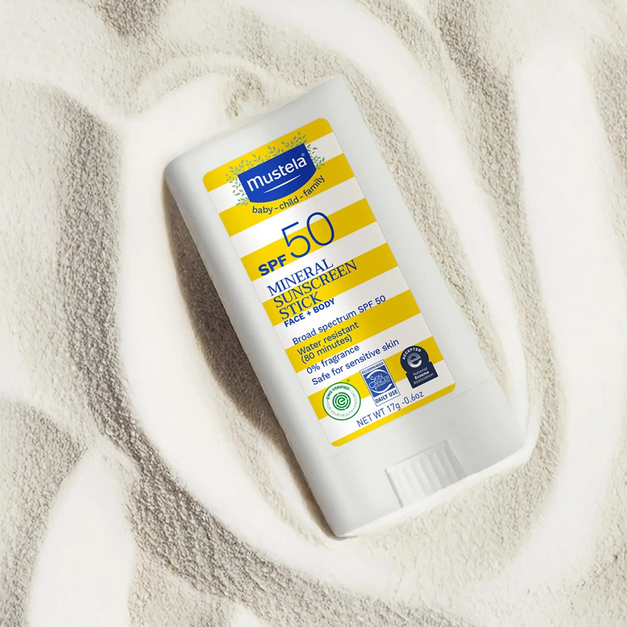 Mustela Baby Mineral Sunscreen Stick SPF 50 17g (0.6 oz) | Fragrance-Free, Water-Resistant Sun Protection - view 7